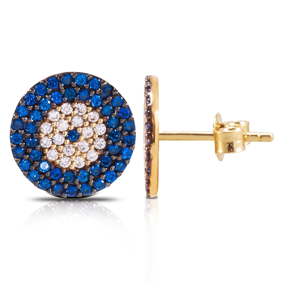 Solid Gold Fancy Evil Eye Earring