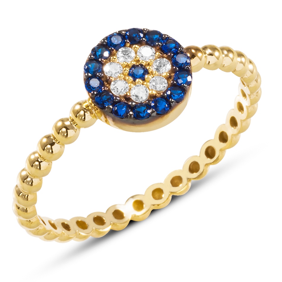 Solid Gold Fancy Evil Eye Ring
