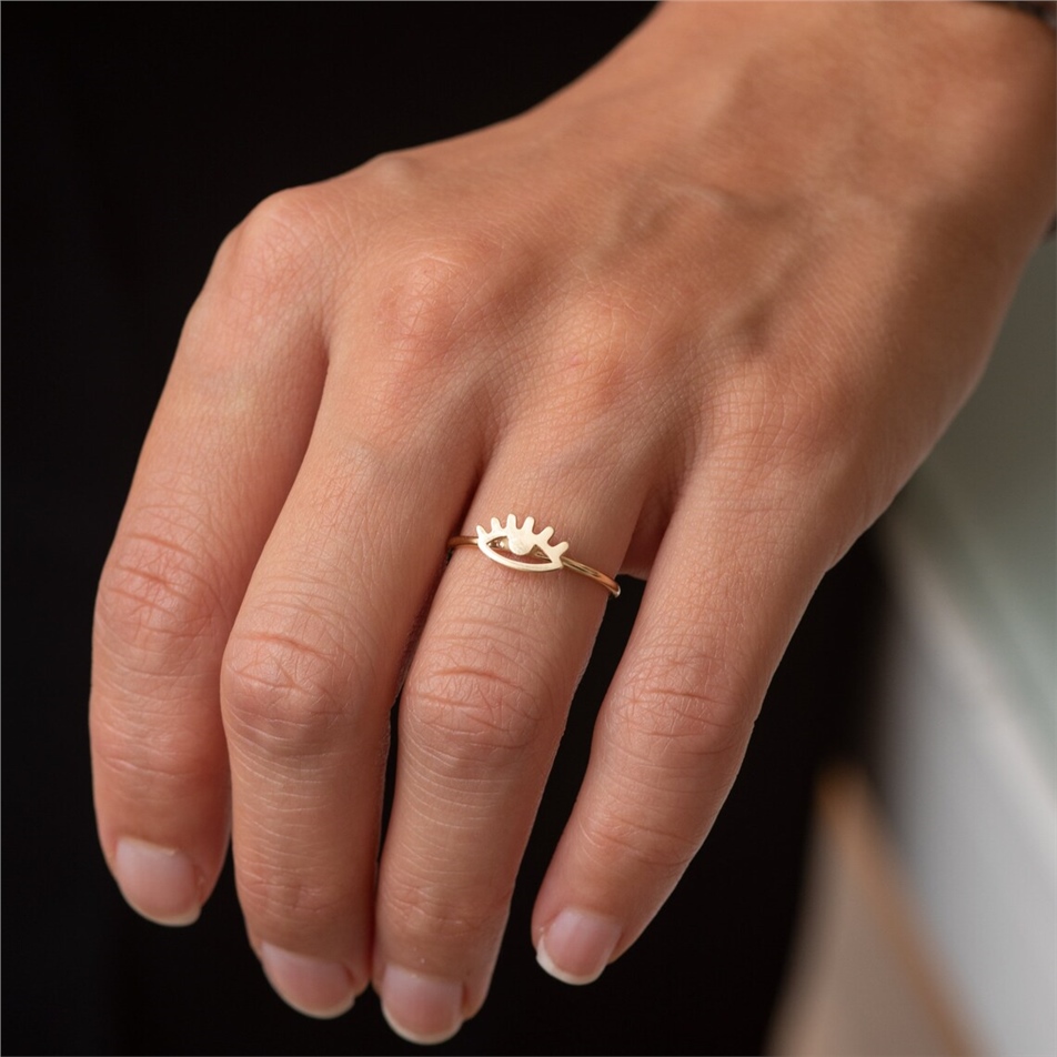 Solid Gold Fancy Evil Eye Ring