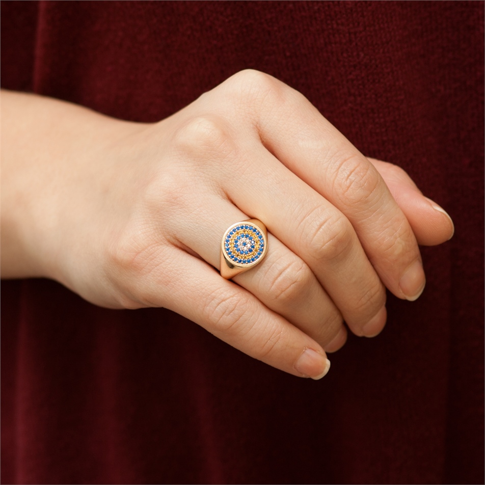 Solid Gold Fancy Evil Eye Ring