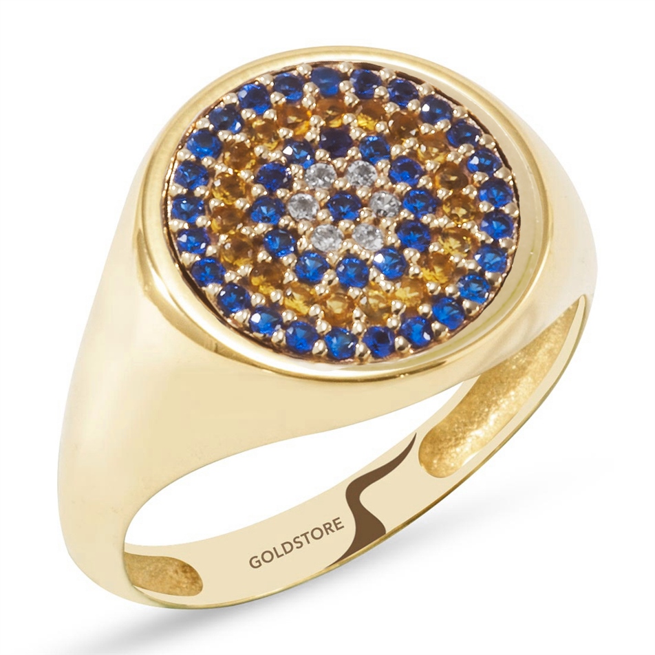 Solid Gold Fancy Evil Eye Ring