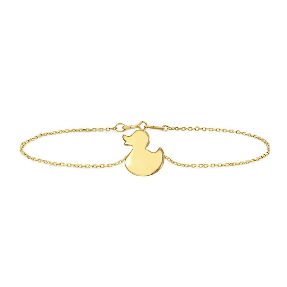 Solid Gold Duck Bracelet