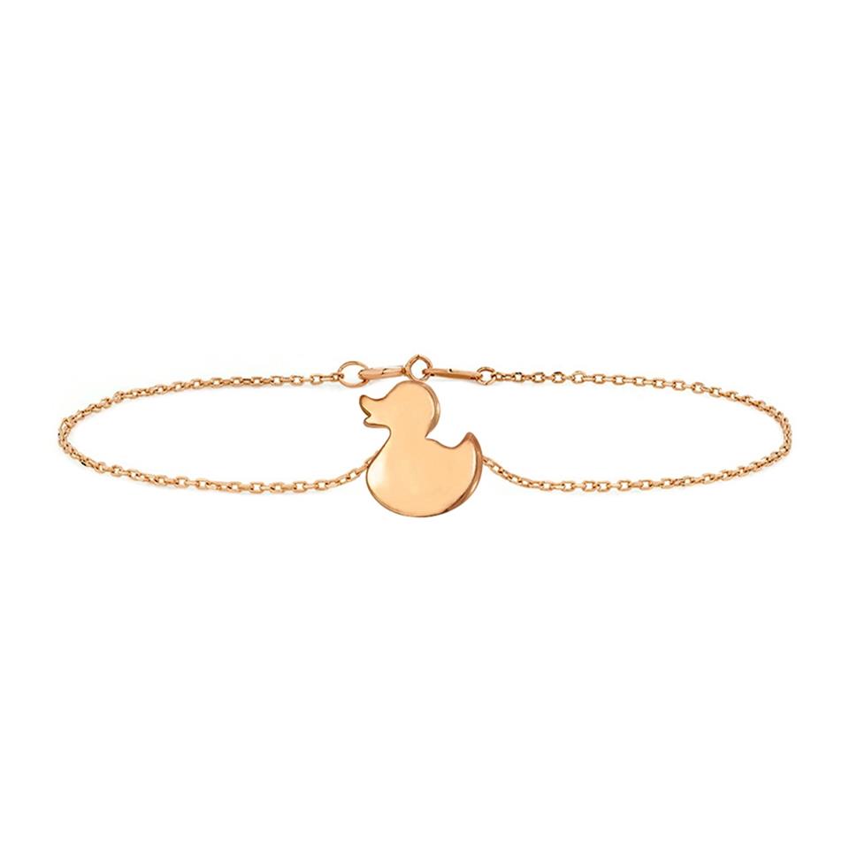 Solid Gold Duck Bracelet