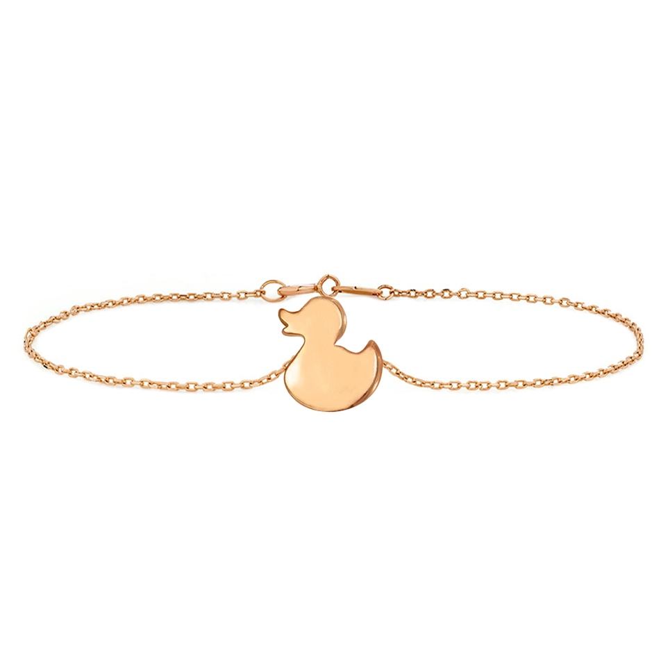 Solid Gold Duck Bracelet
