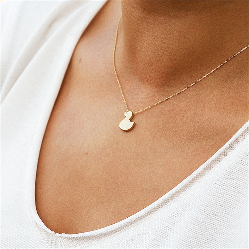 Solid Gold Duck Necklace