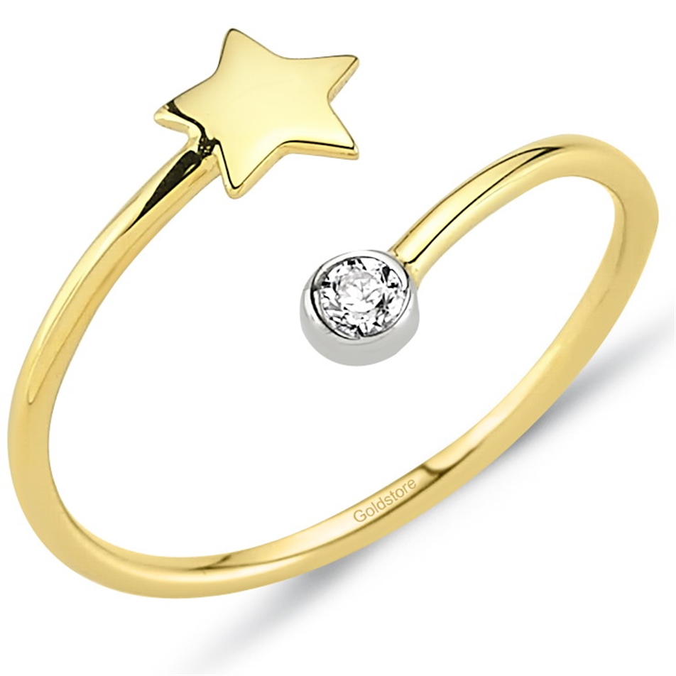 Altın Taşlı Yıldız Yüzük