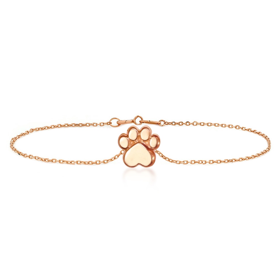 Solid Gold Paw Bracelet