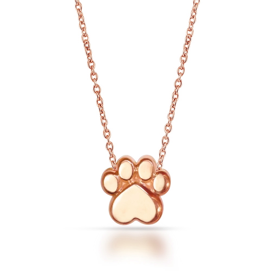 Solid Gold Paw Necklace