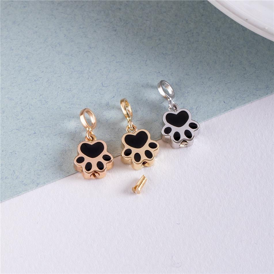 Solid Gold Paw Print Urn Necklace