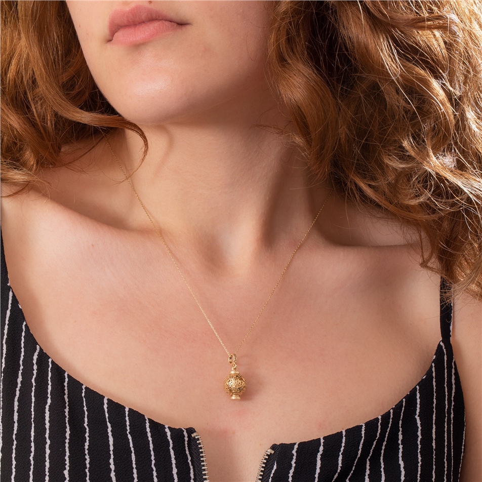 Solid Gold Paw Sphere Urn Pendant