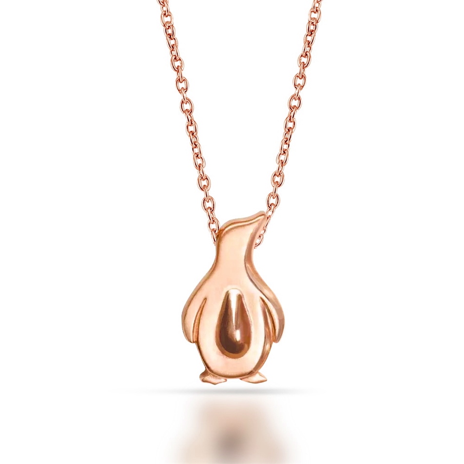 Solid Gold Penguin Necklace