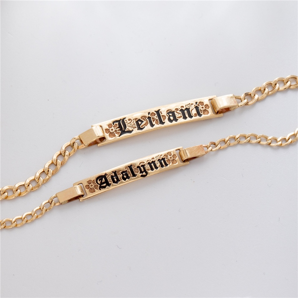 Solid Gold Hawaiian Heirloom Baby Bracelet