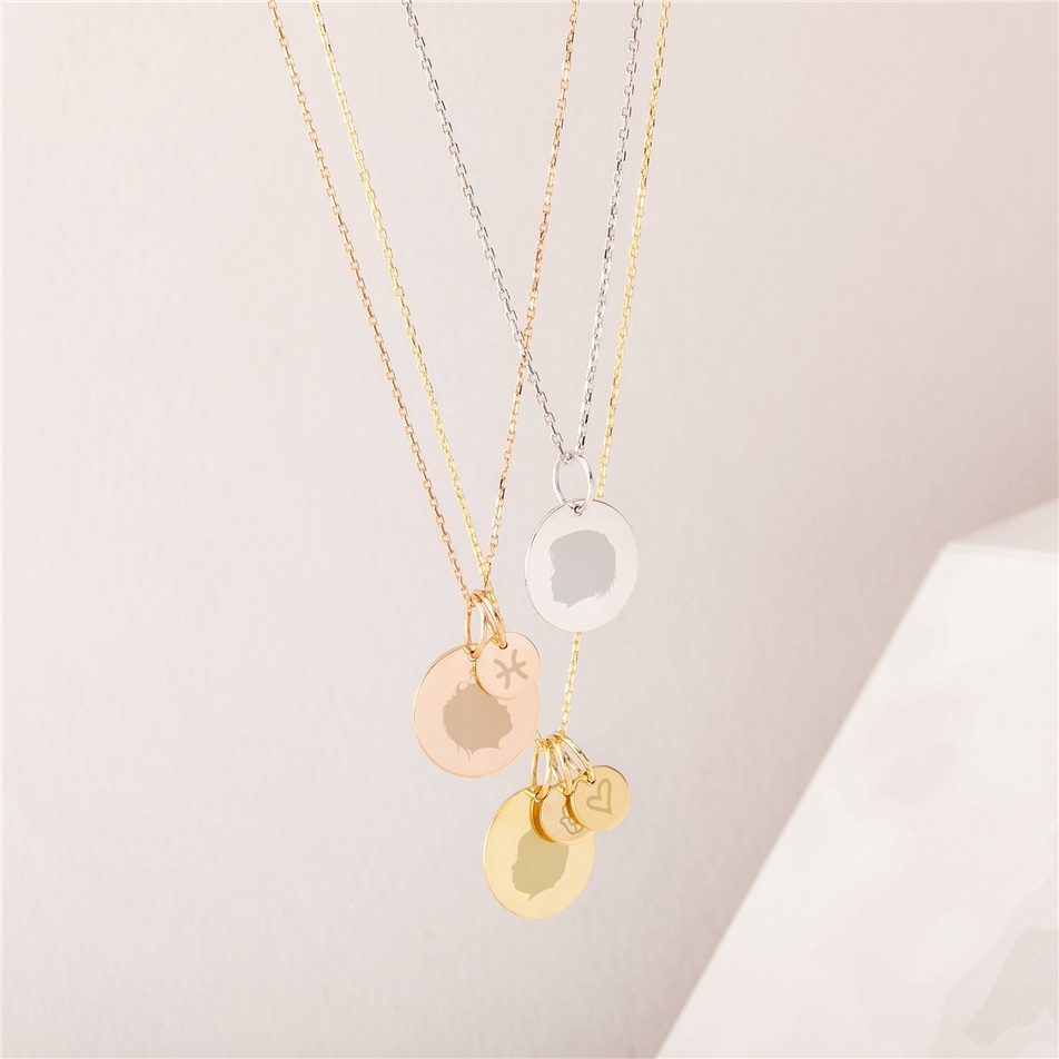 Solid Gold Personalized Disc Necklace