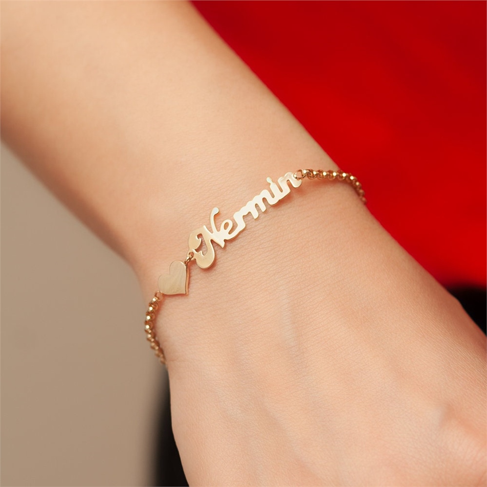 Solid Gold Personalized Name Bracelet