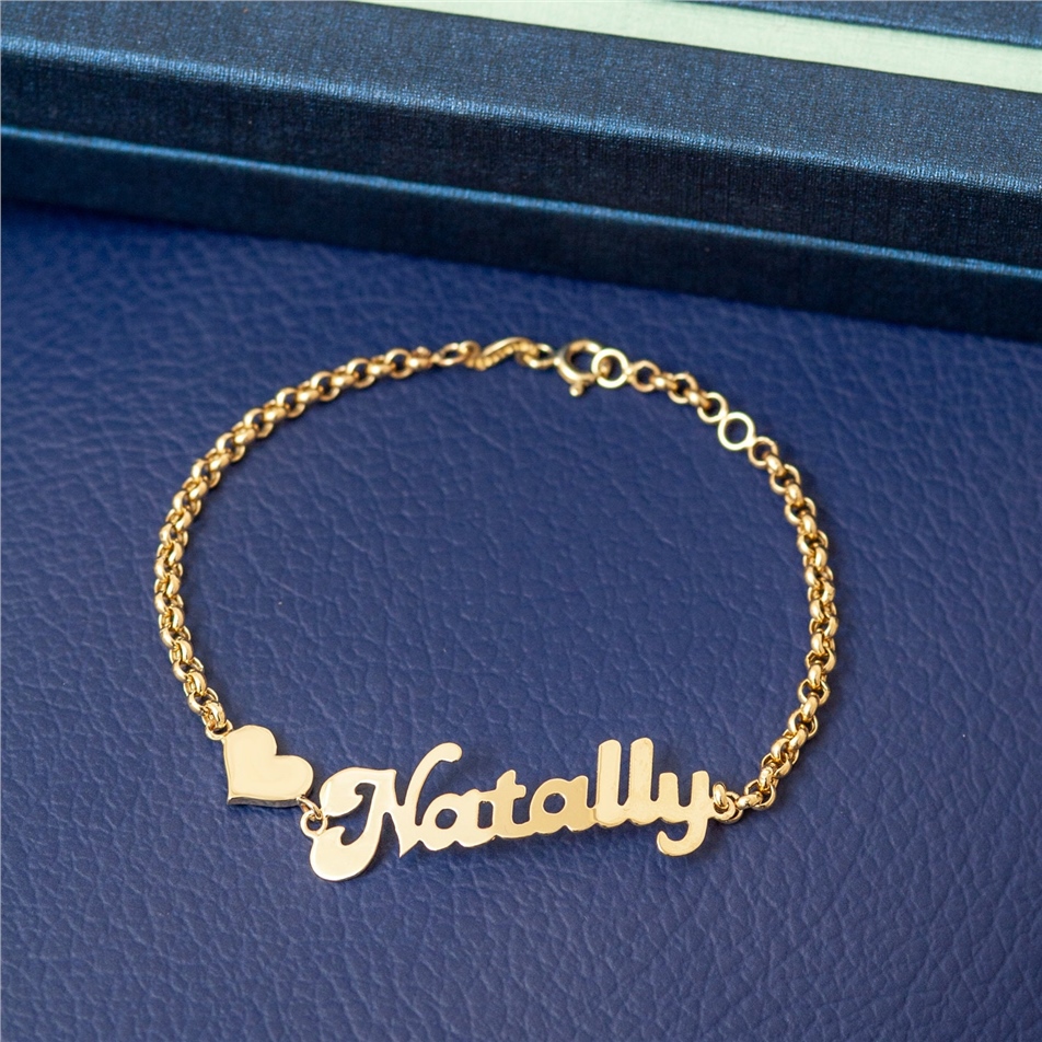 Solid Gold Personalized Name Bracelet