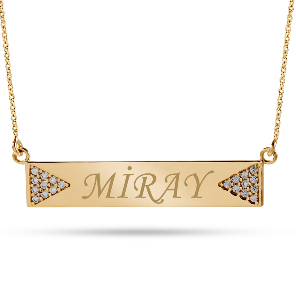 Solid Gold Name Plate Necklace