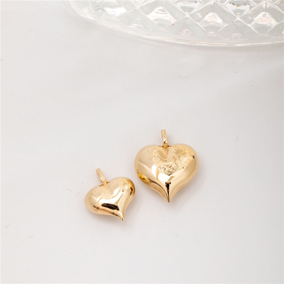 Solid Gold Puffy Heart Urn Pendant