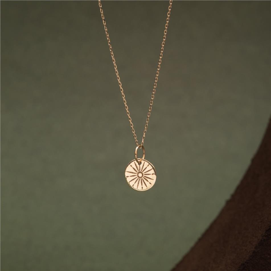 Solid Gold Sunbeam Necklace