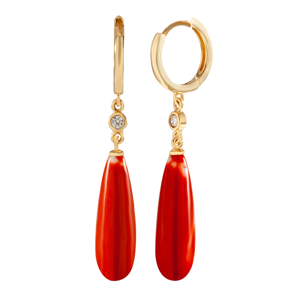 Solid Gold Onix Earring