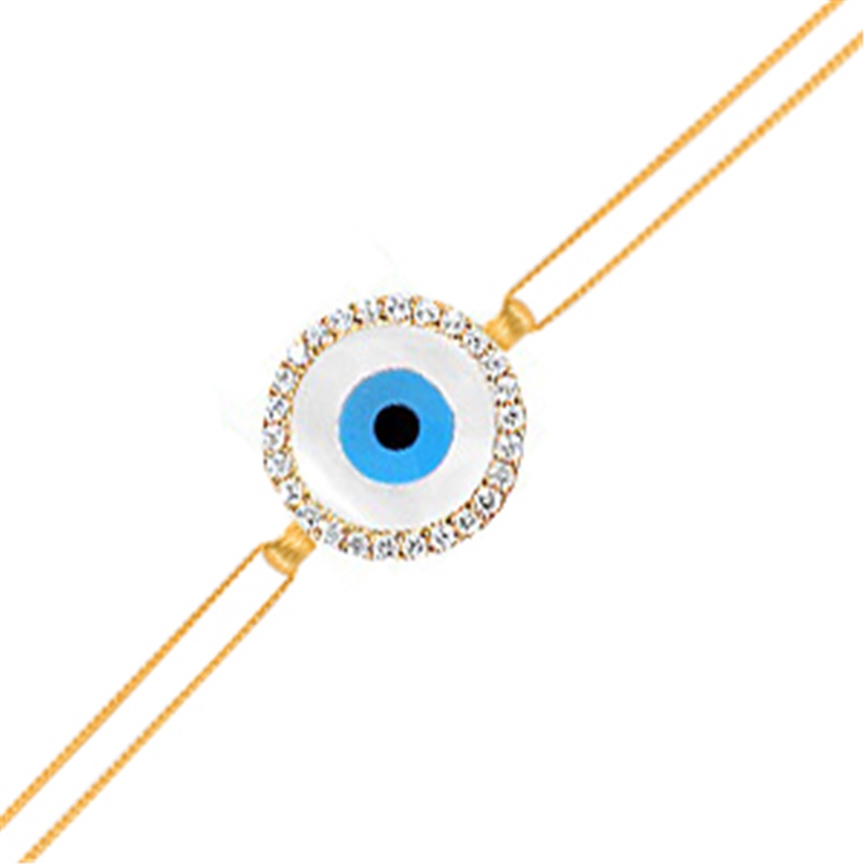 Solid Gold Evil Eye Bracelet