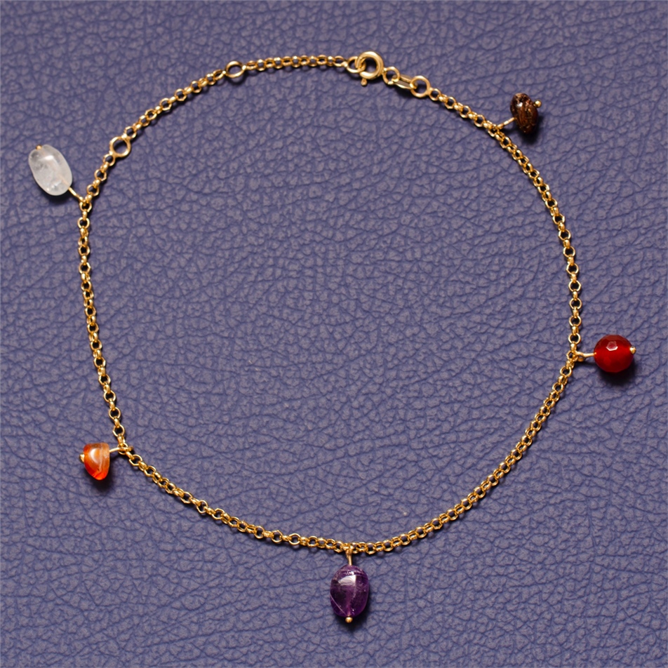 Solid Gold Dangle Anklet