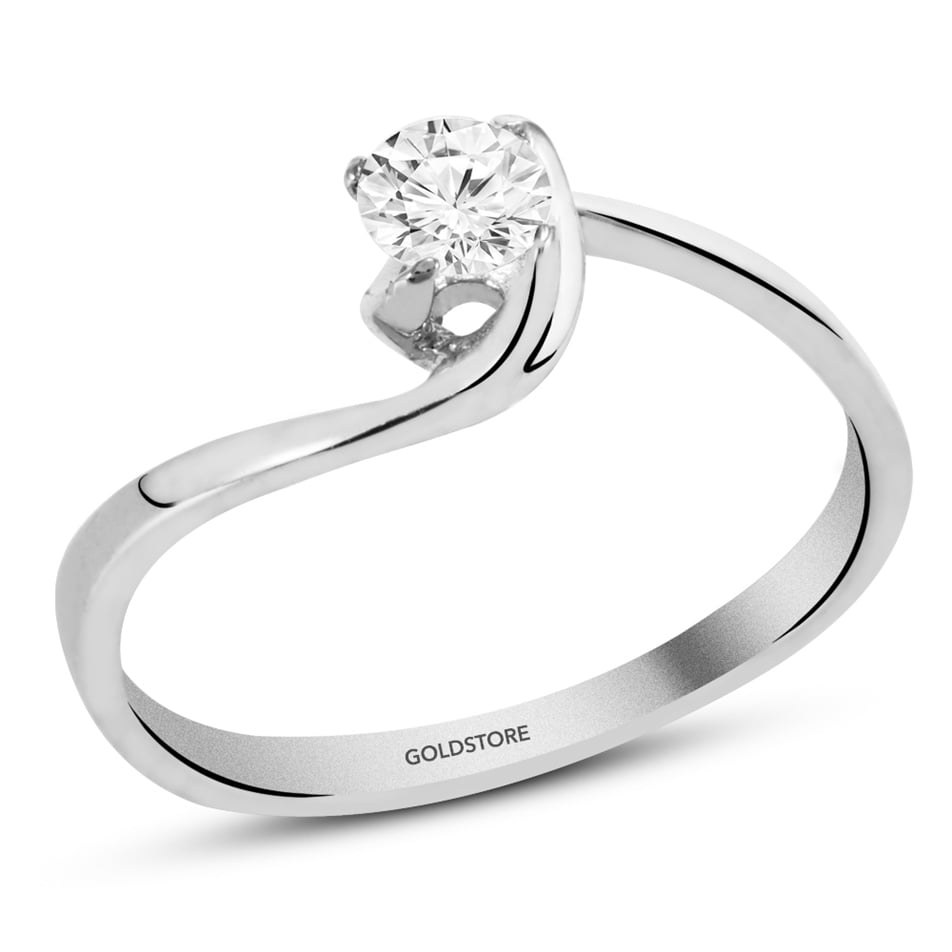 Solid Gold Solitaire Bypass Solitaire Ring