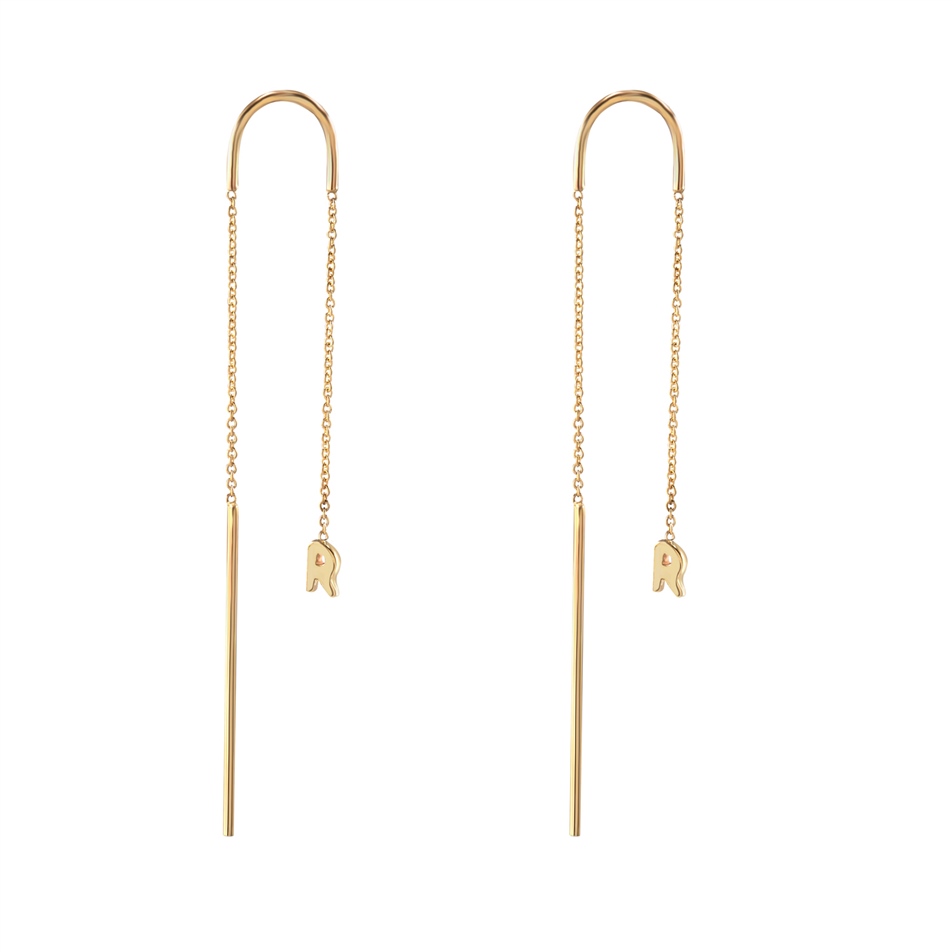 Goldstore-Sallantılı Harf Küpe