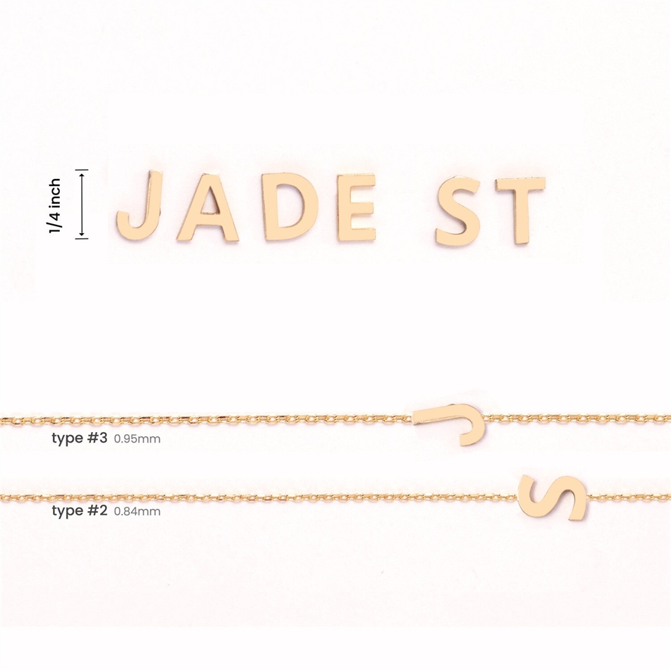 Solid Gold Sideways Initial Necklace