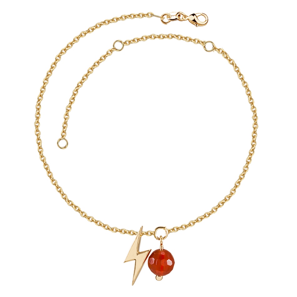 Solid Gold Lightning Anklet