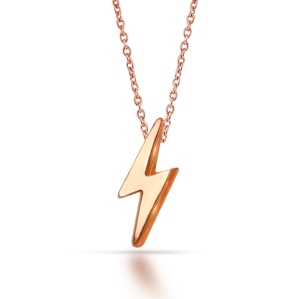 Solid Gold Lightning Necklace