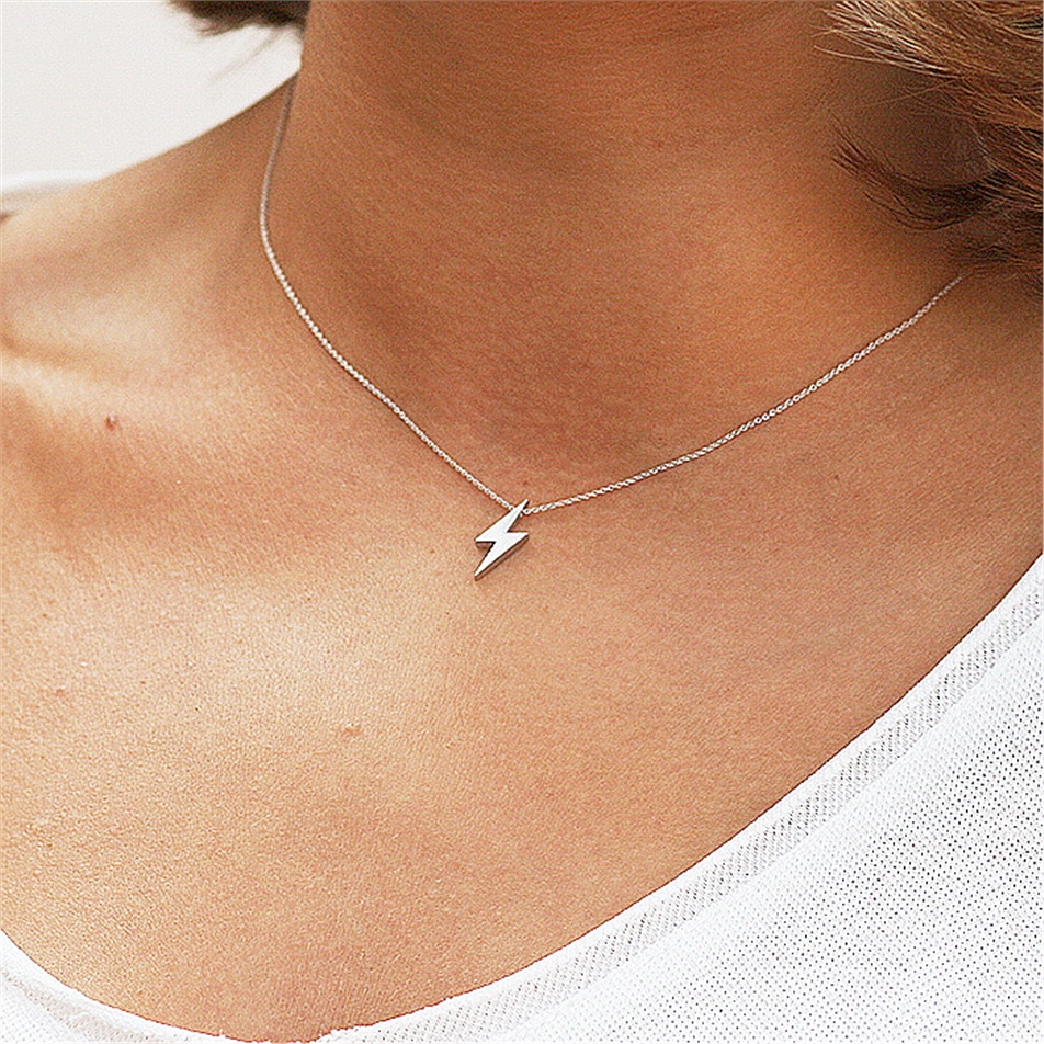 Solid Gold Lightning Necklace