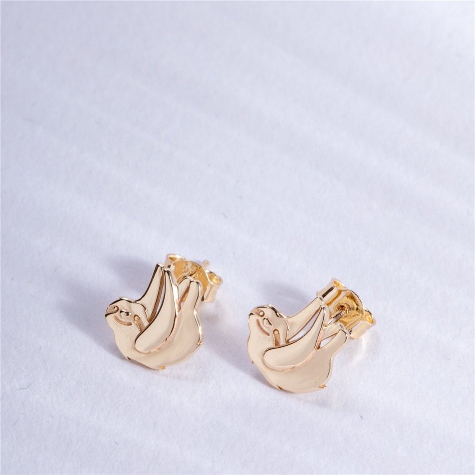 Solid Gold Sloth Earrings