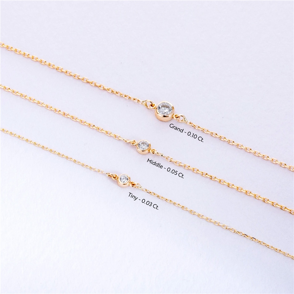 Solid Gold Diamond Solitaire Bracelet