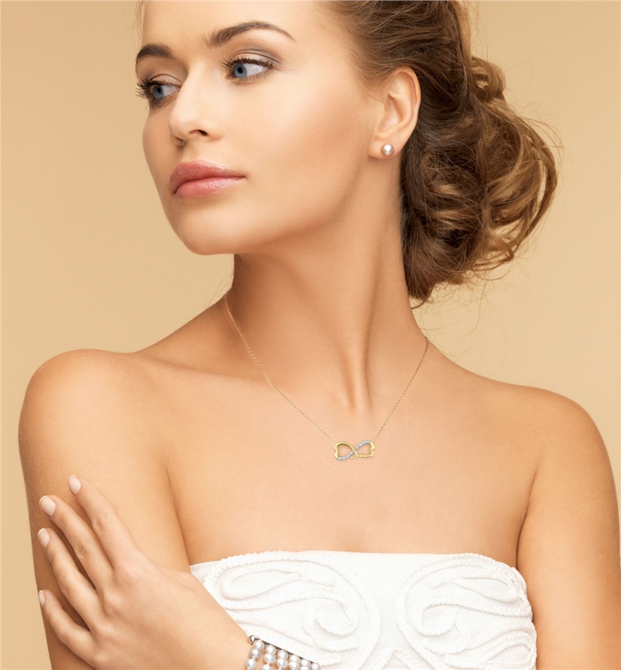 Solid Gold Infinity Necklace