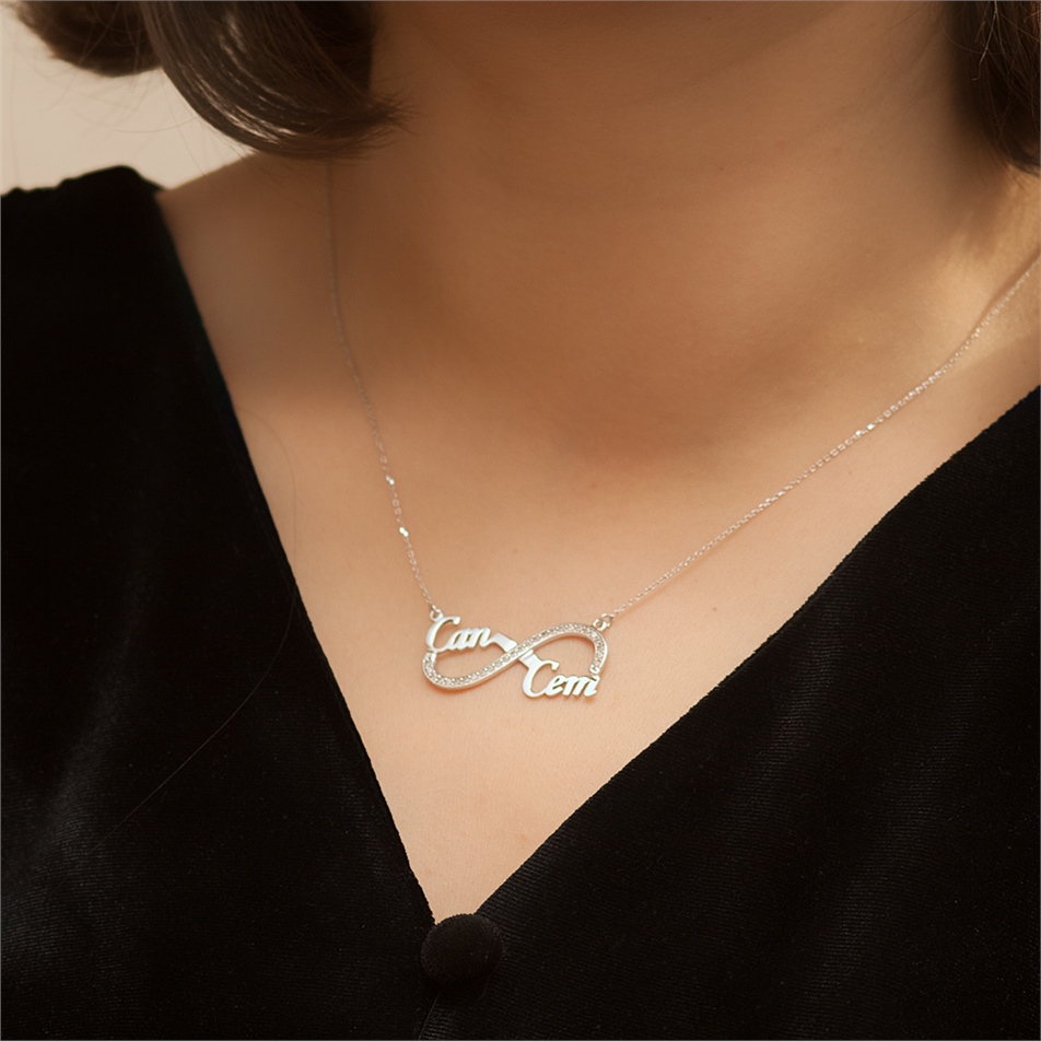 Solid Gold Name Infinity Necklace