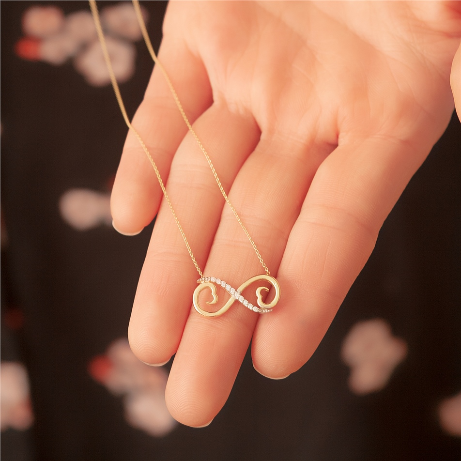 Solid Gold Infinity Necklace