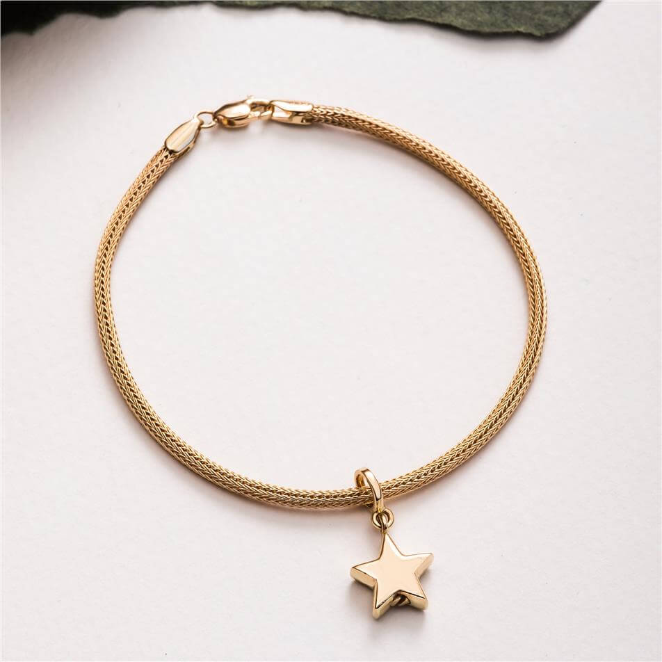 Solid Gold Star Urn Pendant