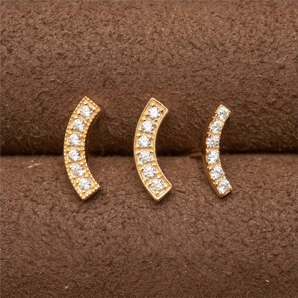 Solid Gold Bow Earring