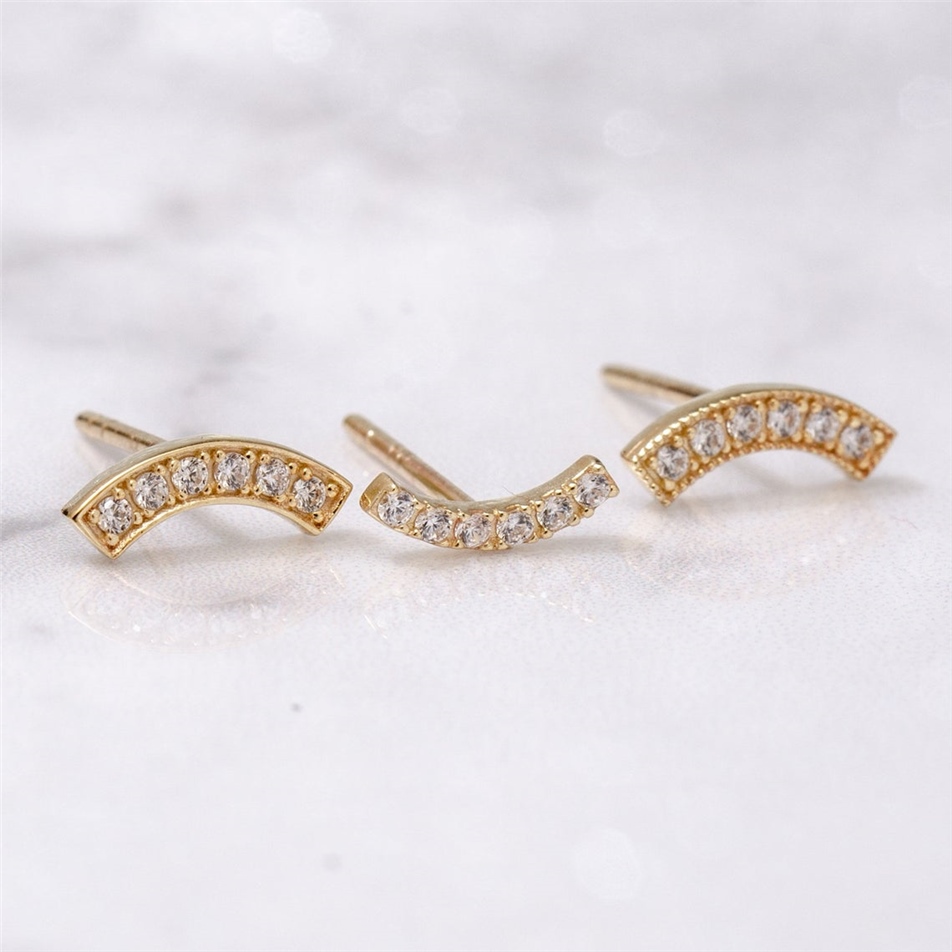 Solid Gold Bow Earring