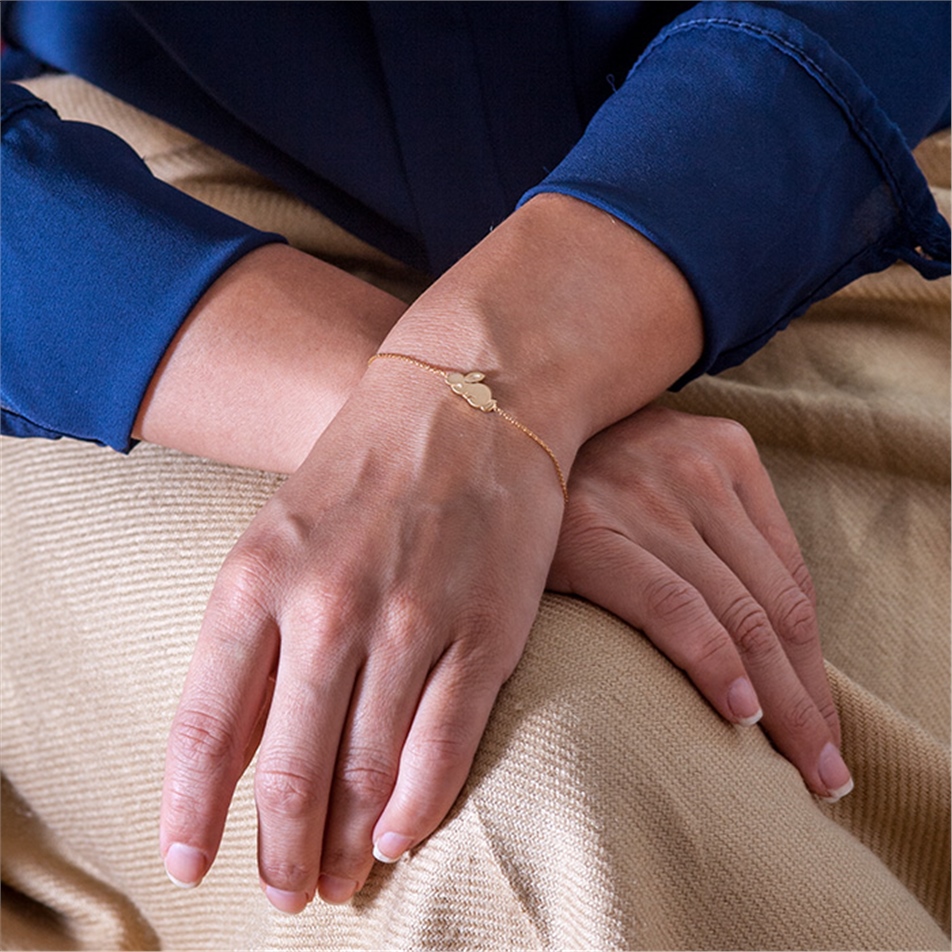 Solid Gold Rabbit Bracelet