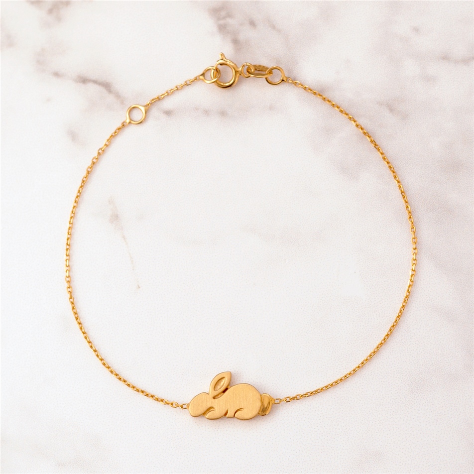 Solid Gold Rabbit Bracelet