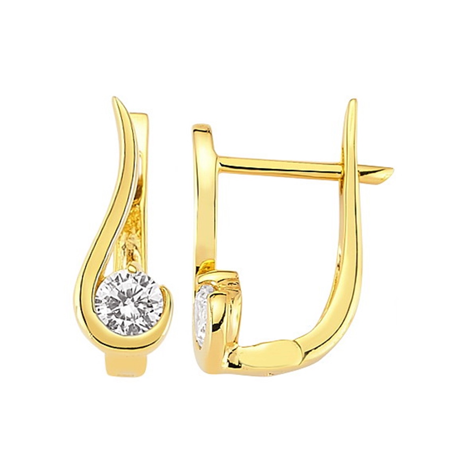Solid Gold Solitaire Earring