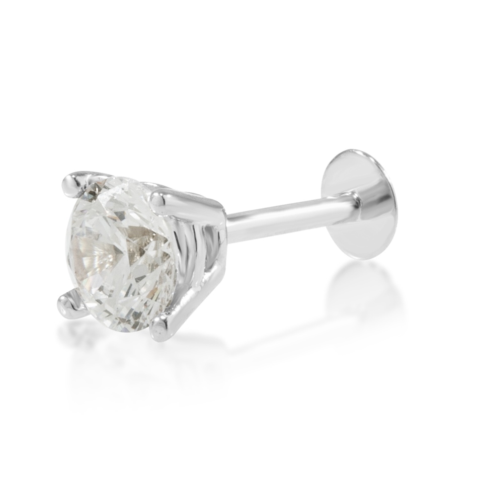 Solid Gold Solitaire Piercing