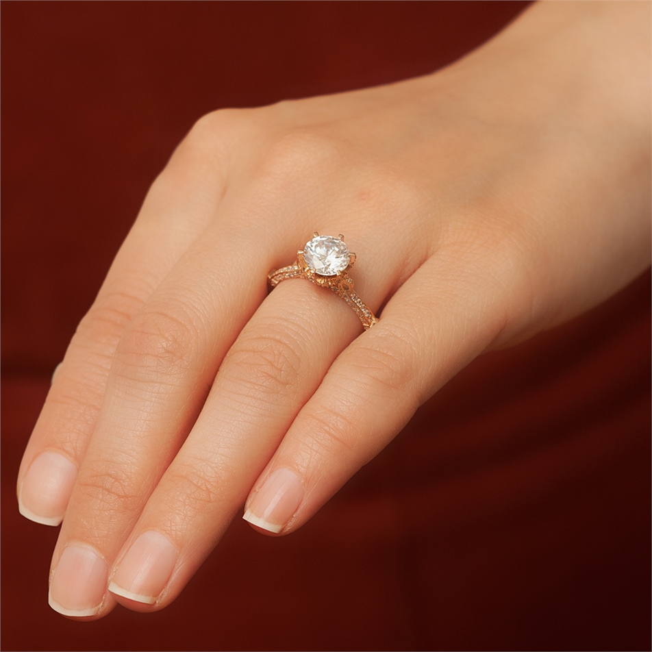 Solid Gold Solitaire Ring