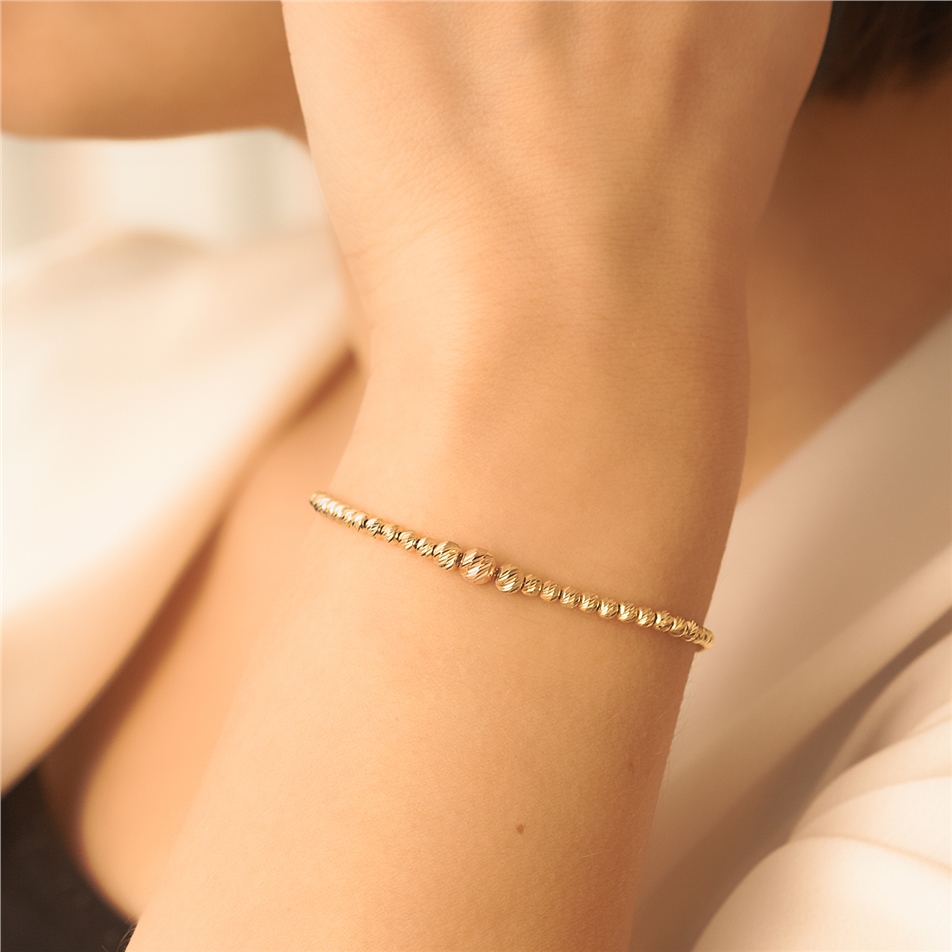 Solid Gold Ball Bracelet