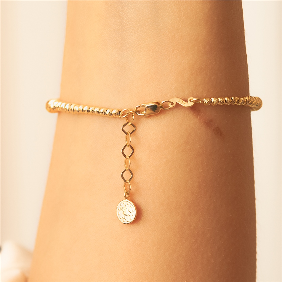 Solid Gold Ball Bracelet