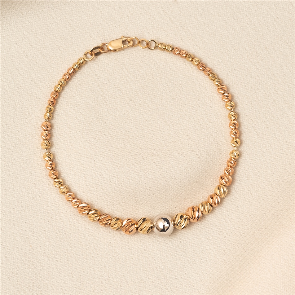 Solid Gold Ball Bracelet