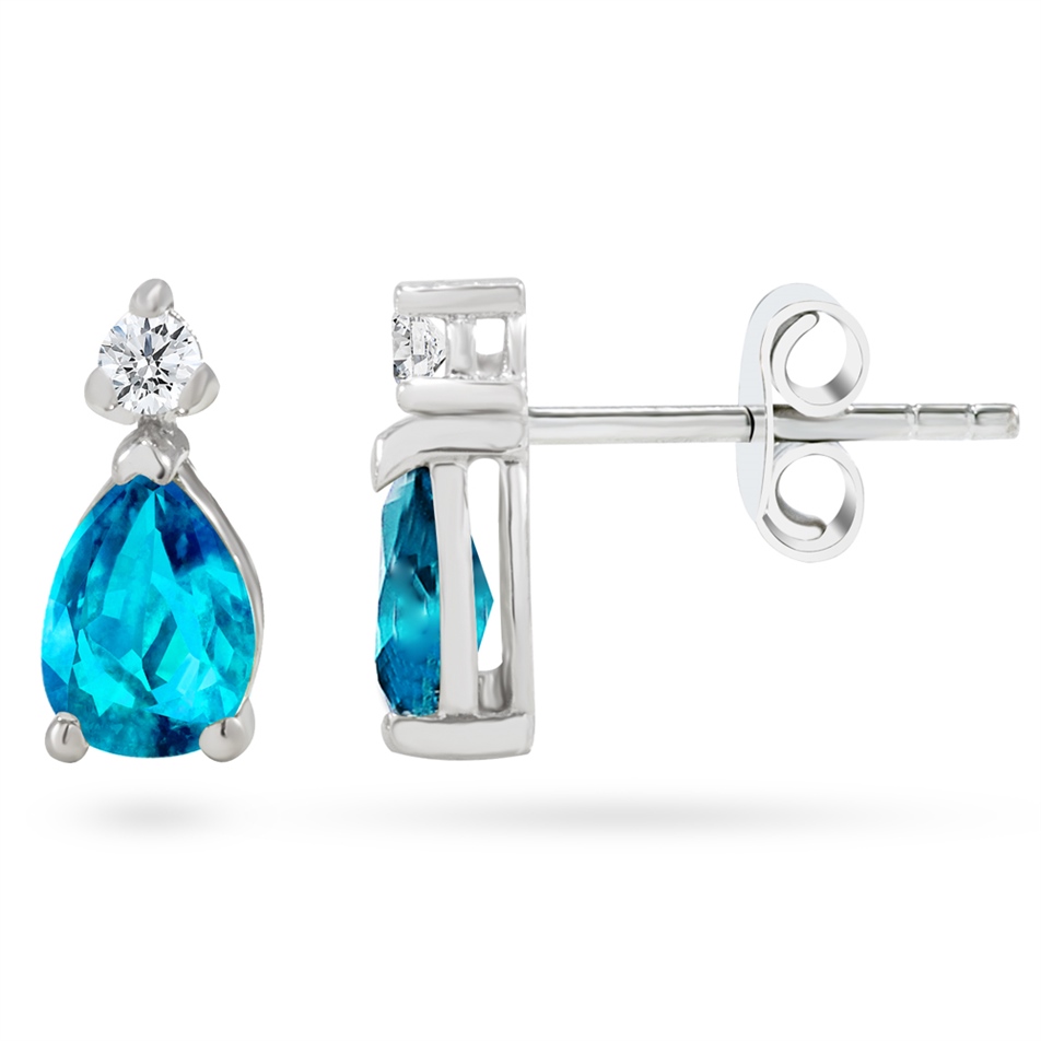 Goldstore-Topaz Taşlı 0.12 ct. Pırlanta Küpe