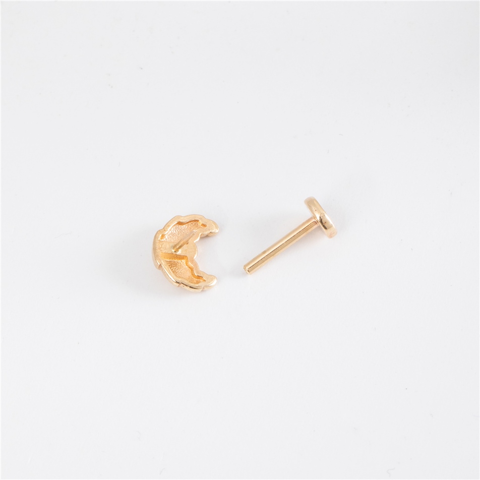 Solid Gold Croissant Tragus Earring