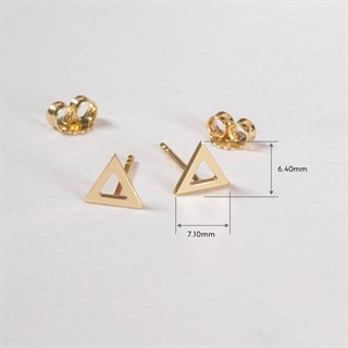 Solid Gold Triangle Stud Earrings
